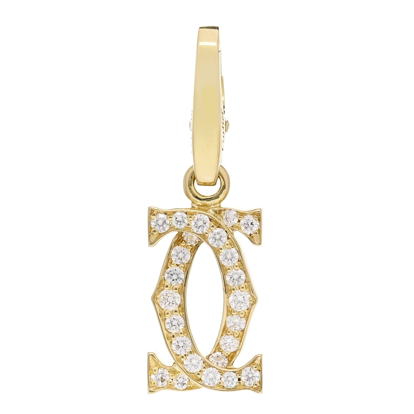 18K Yellow Gold Diamond Logo Charm