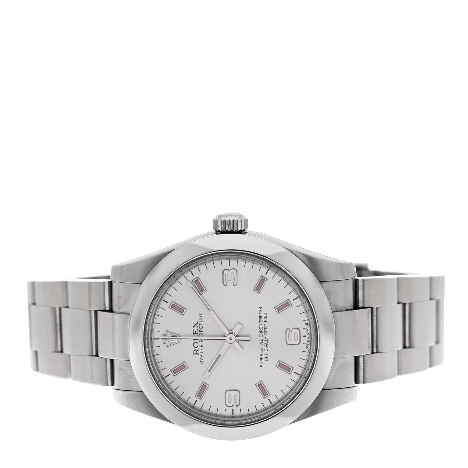 Rolex Stainless Steel 31mm Oyster Perpetual Watch Pink Index 177200 2 of 4