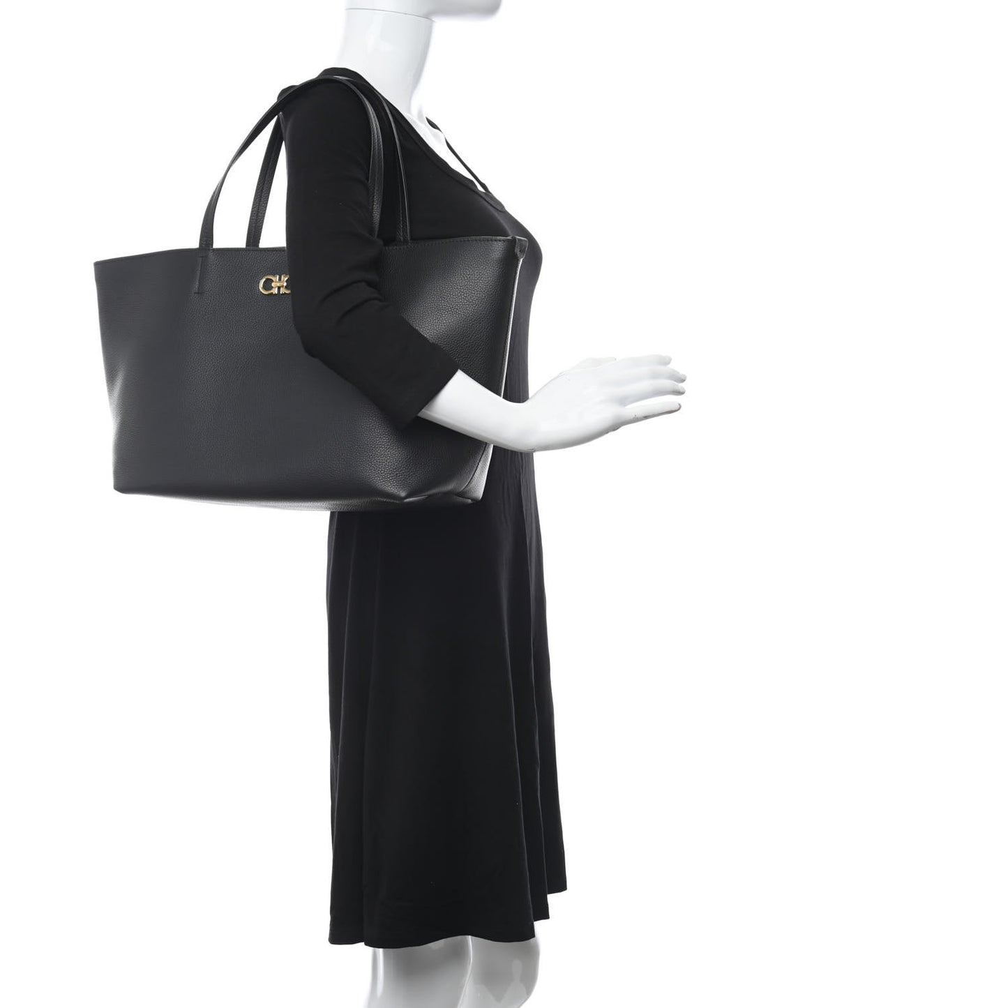 Calfskin Medium Tote Black