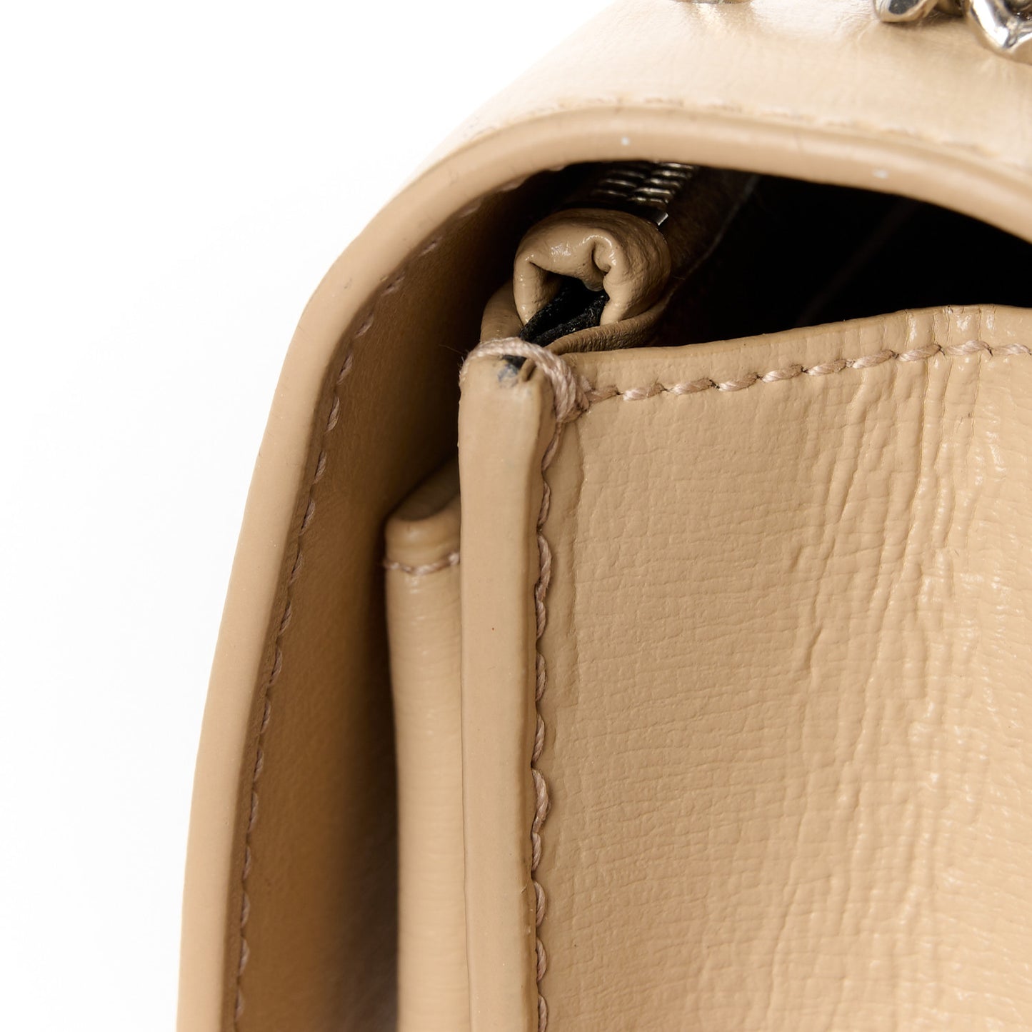 Calfskin Monogram Sunset Chain Wallet Nude Powder