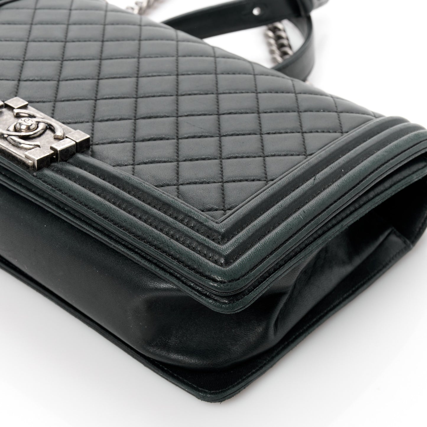 Calfskin Quilted New Medium Boy Flap Black