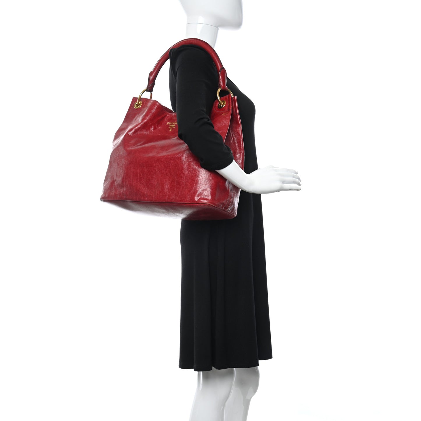 Vitello Shine Tote Red