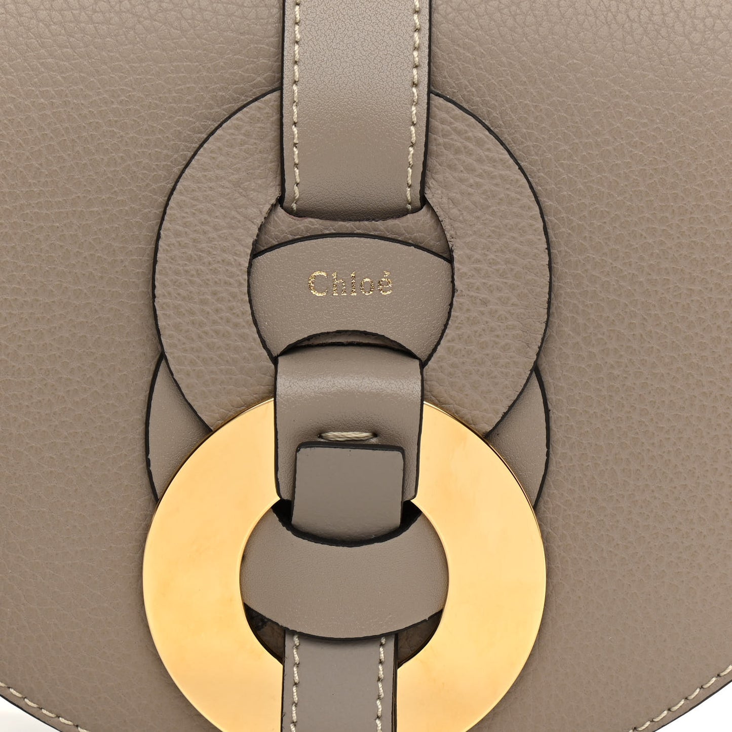 Grained Calfskin Small Darryl Saddle Crossbody Bag Motty Grey