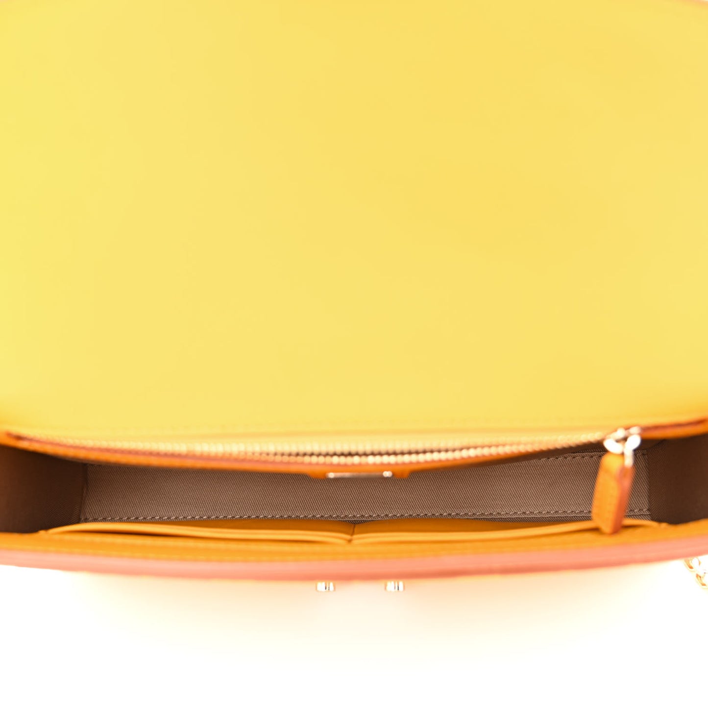 Calfskin Ottomar Monogram Medium Millie Crossbody Bag Golden Mango