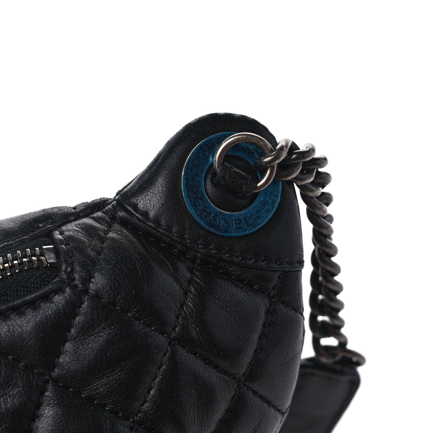 Lambskin Quilted Banane Waist Bag Fanny Pack Black