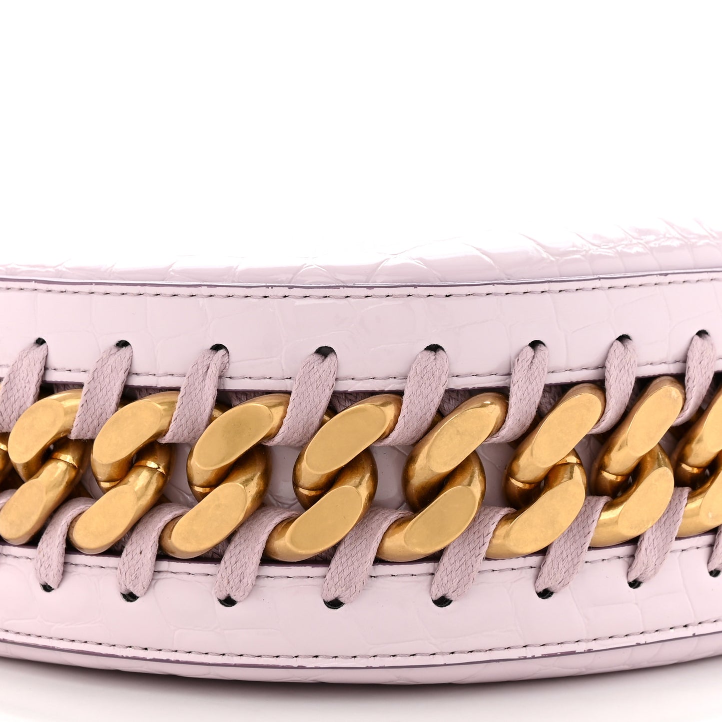 Eco Alter Crocodile Embossed Nappa Small Frayme Shoulder Bag Lilac