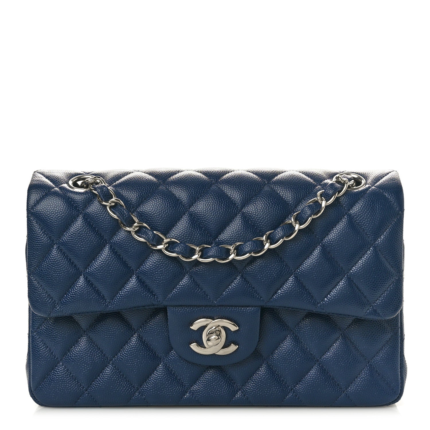 Chanel Caviar Quilted Small Double Flap Blue 1 of 10