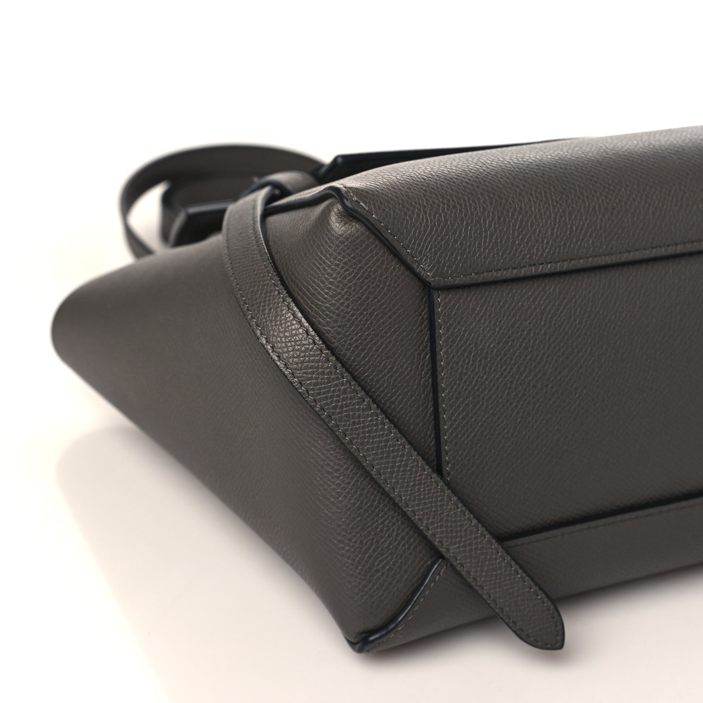 Baby Grained Calfskin Micro Belt Bag Grey