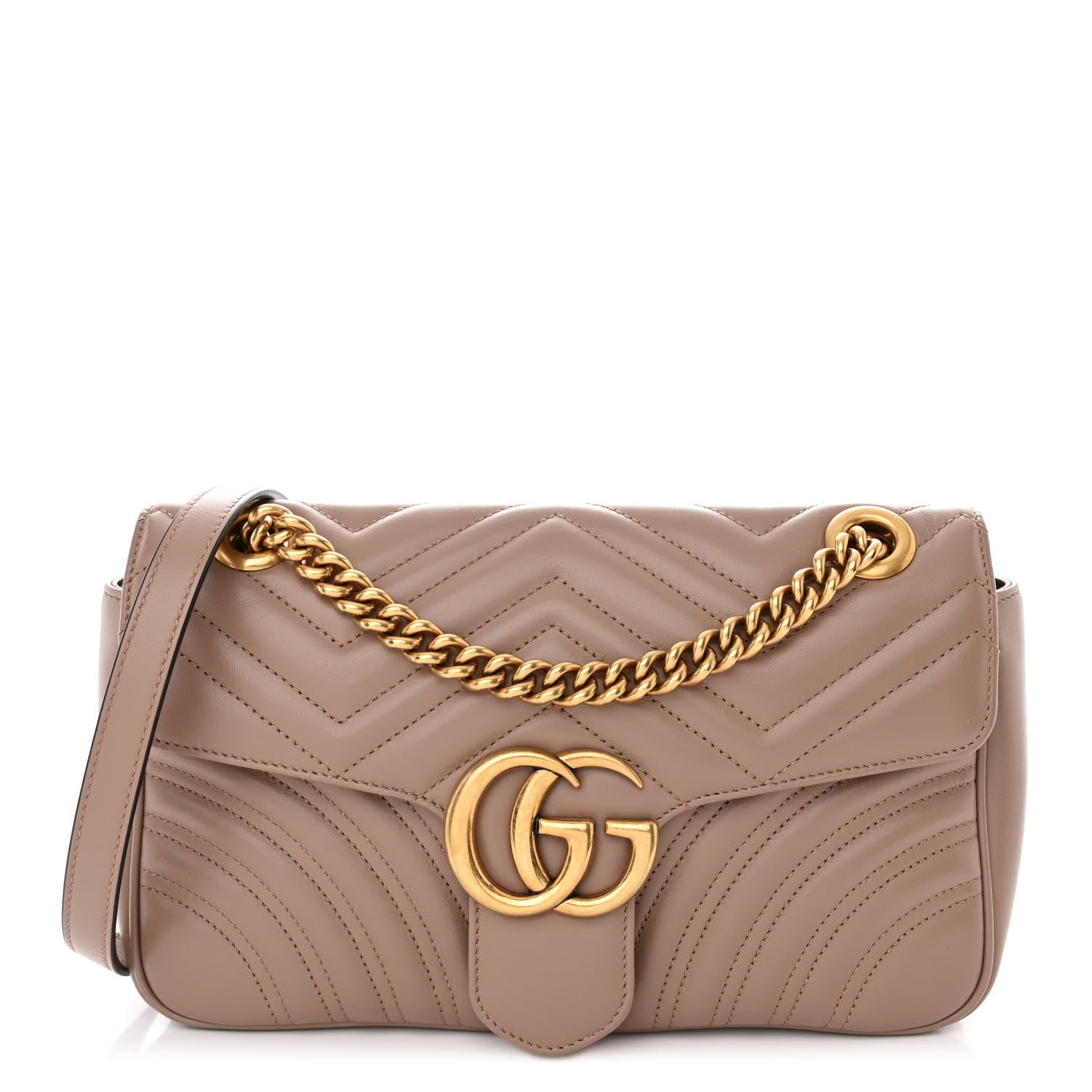 Gucci Calfskin Matelasse Small GG Marmont Shoulder Bag Porcelain Rose 1 of 11