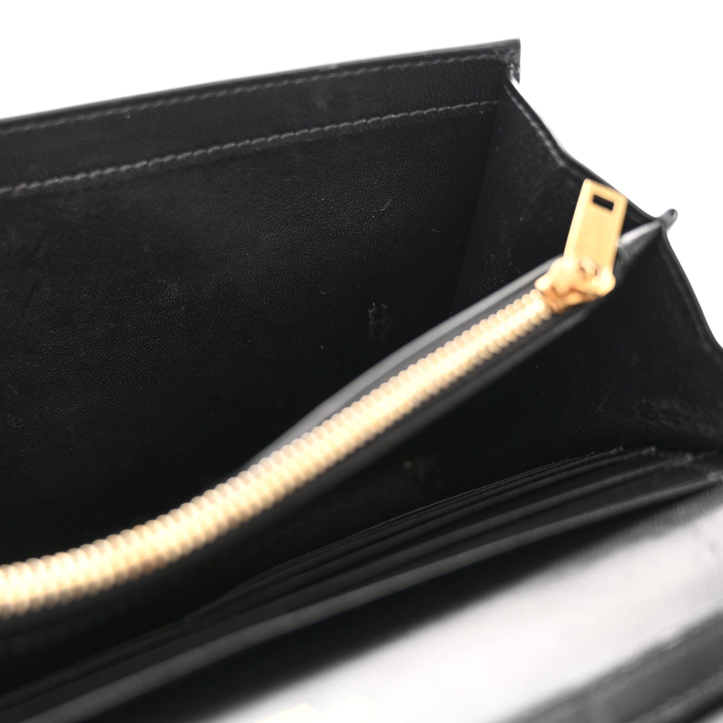 Smooth Calfskin Tri-Metal Cassandre Wallet On Chain WOC Black