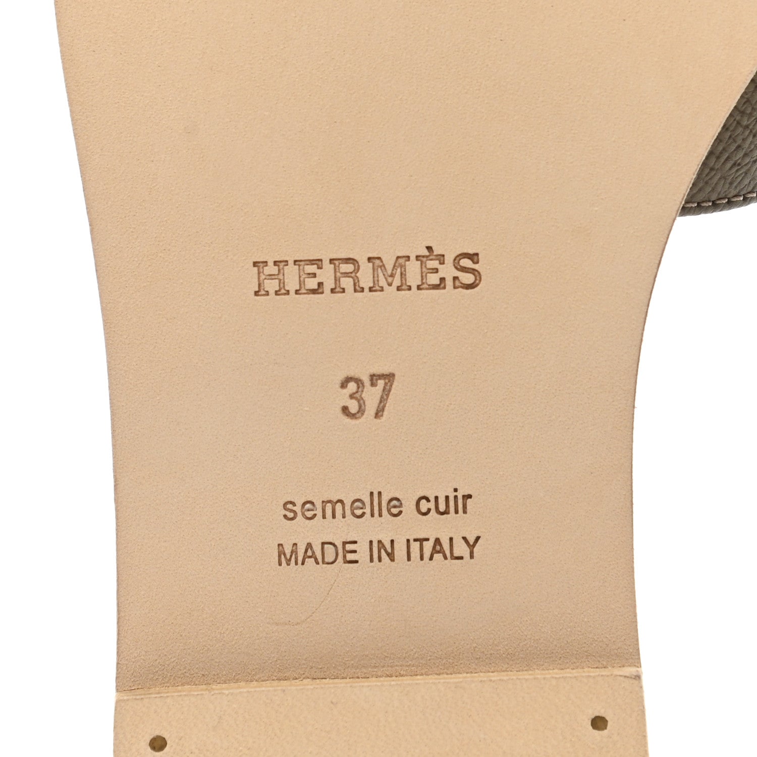 Hermes Epsom Oran Sandals 37 Etoupe 6 of 9