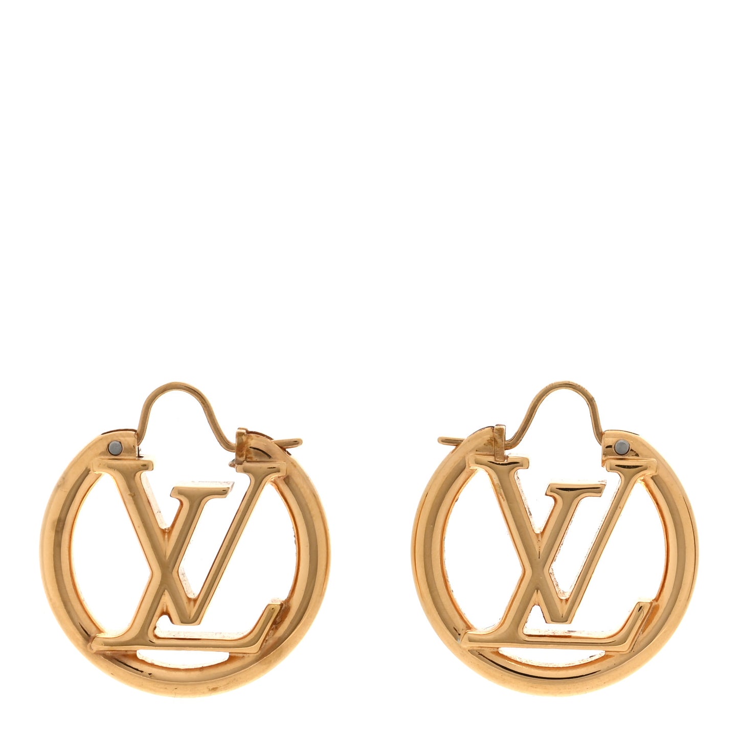 Metal Small Louise Hoop Earrings Gold