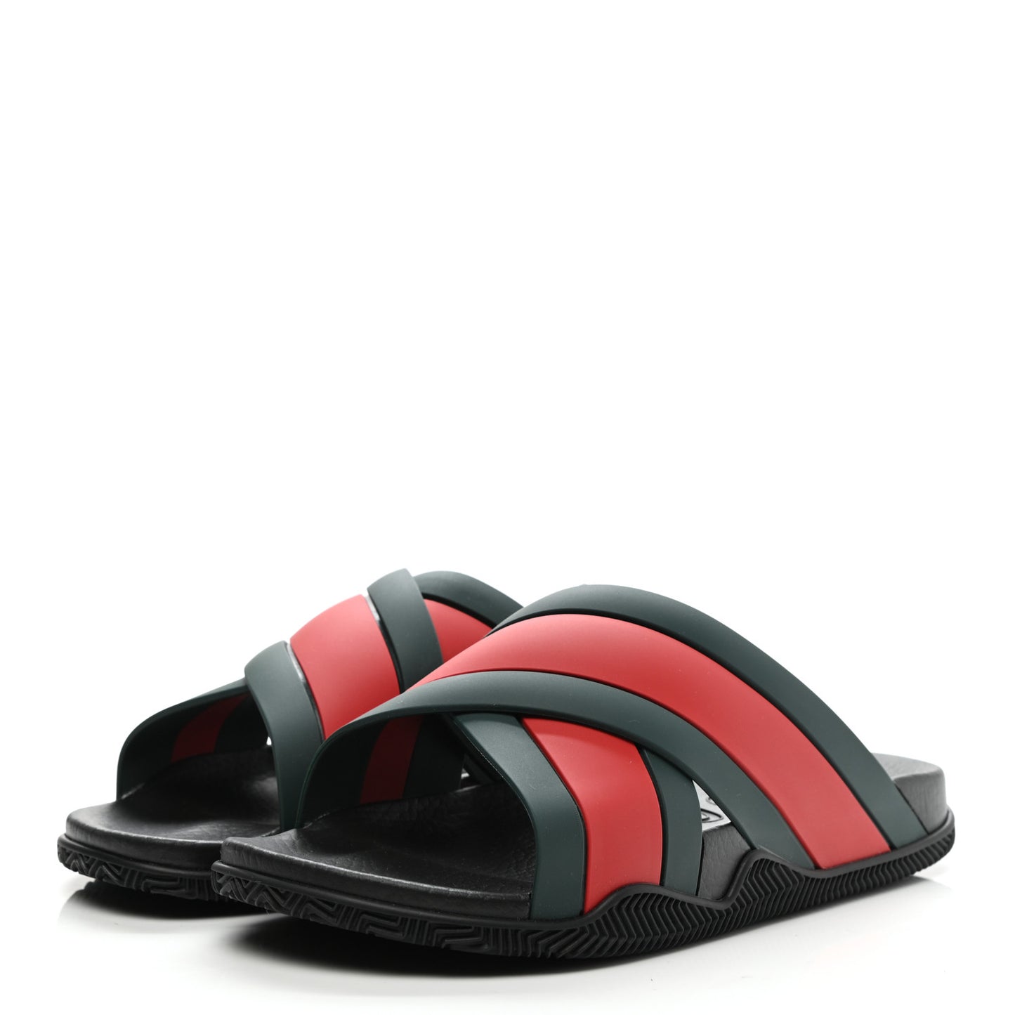 Rubber Web Mens Criss Cross Slide Sandals 8 Green Red