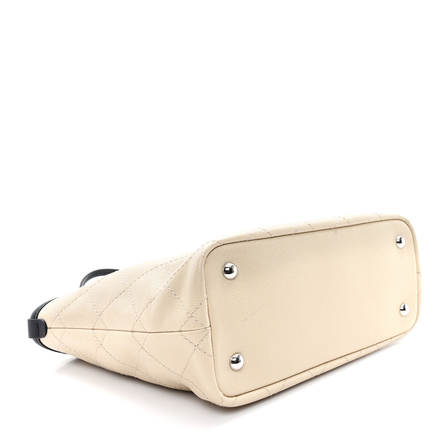 Grained Calfskin Medium Fever Shopping Tote Beige