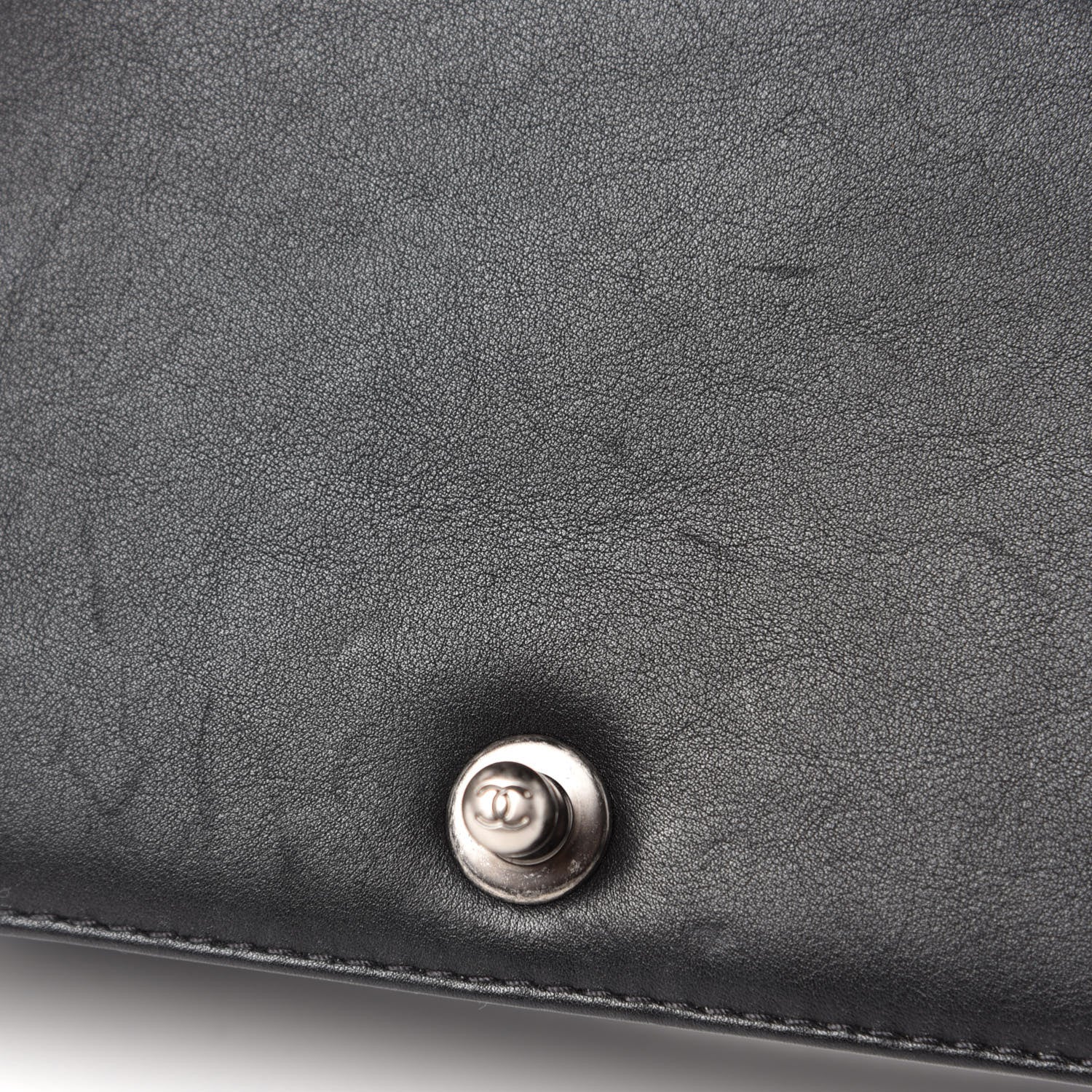 Chanel Calfskin Chevron Quilted Medium Braided Boy Flap Black 11 of 14