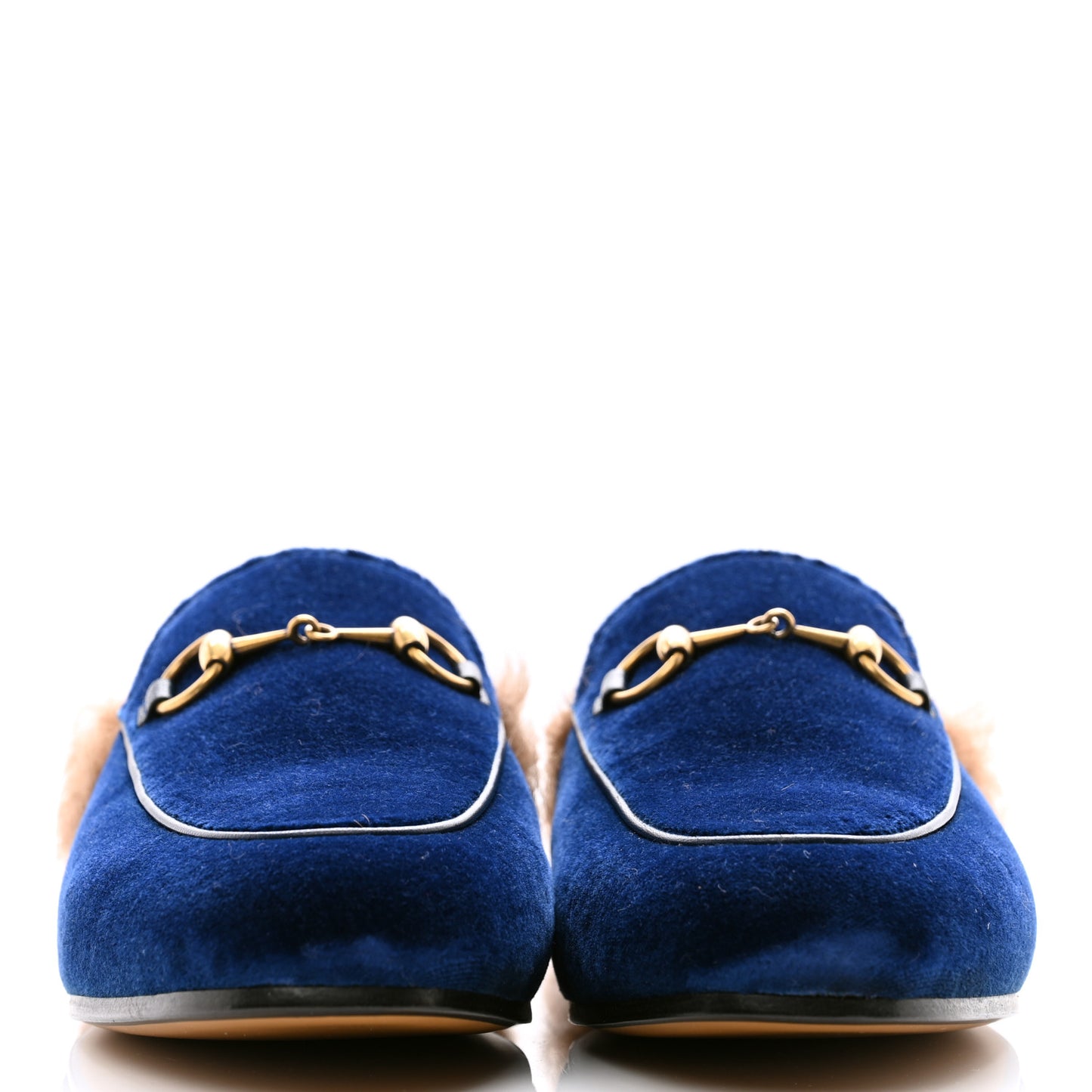 Velvet Fur Womens Princetown Slippers 36 Cobalt Blue