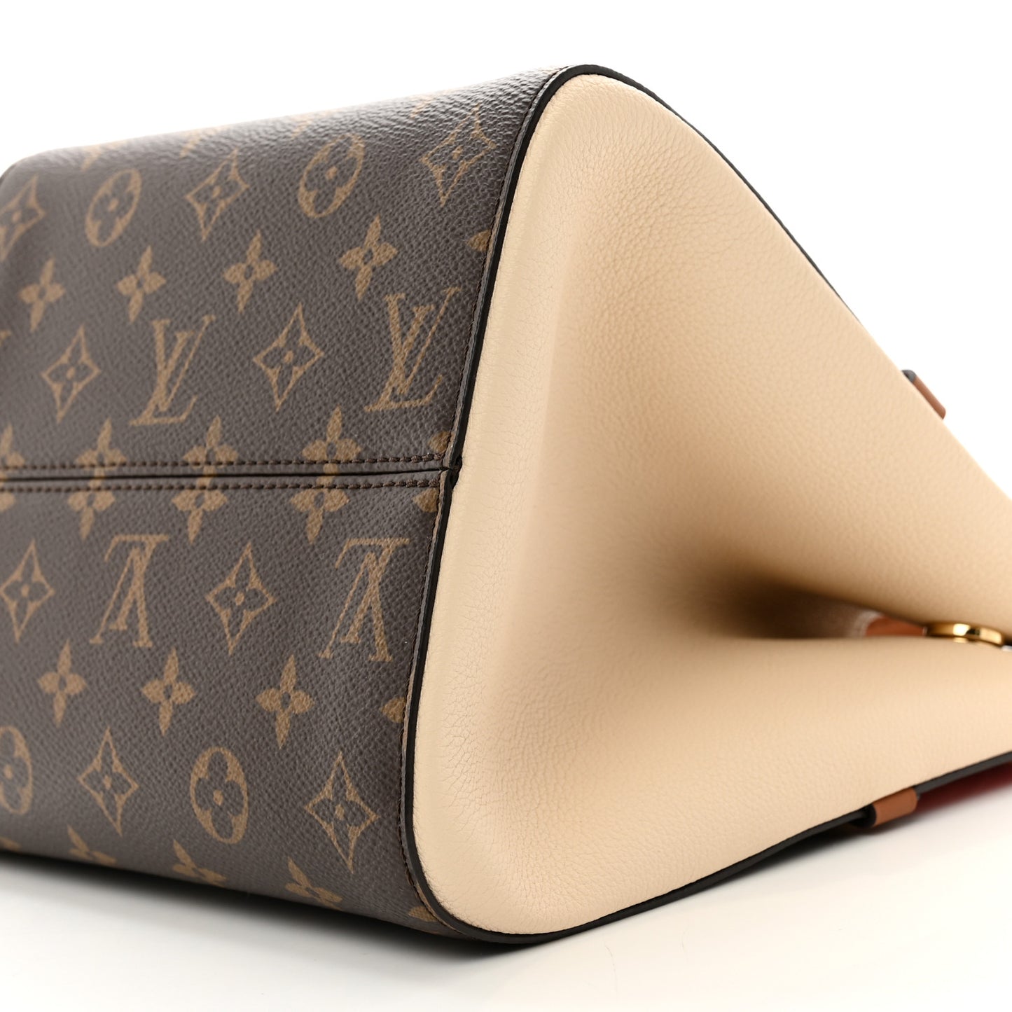 Calfskin Monogram Fold Tote PM Cerise Cream Black