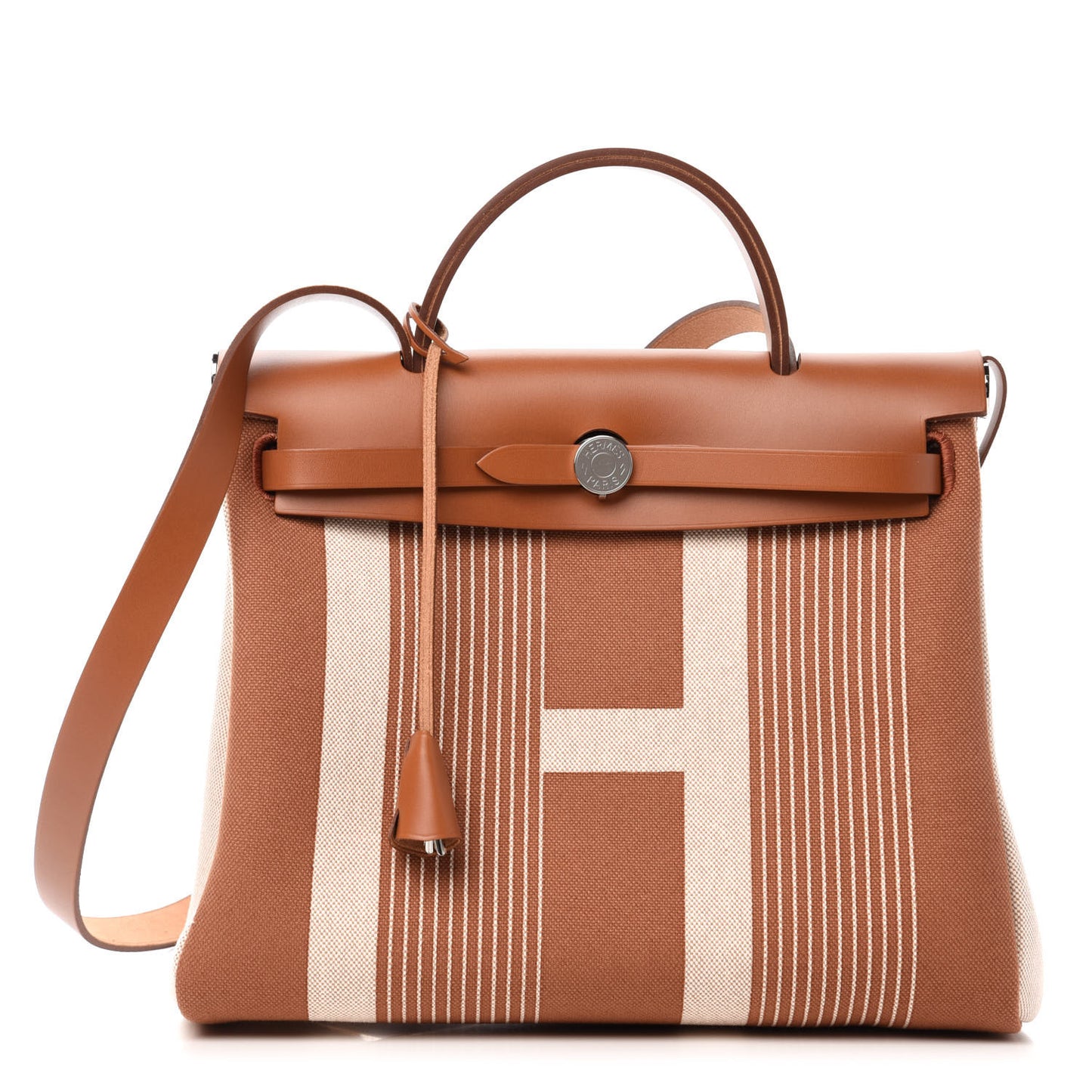 Vache Hunter Toile H Vibration Herbag Zip Retourne 31 PM Fauve Ecru Beige