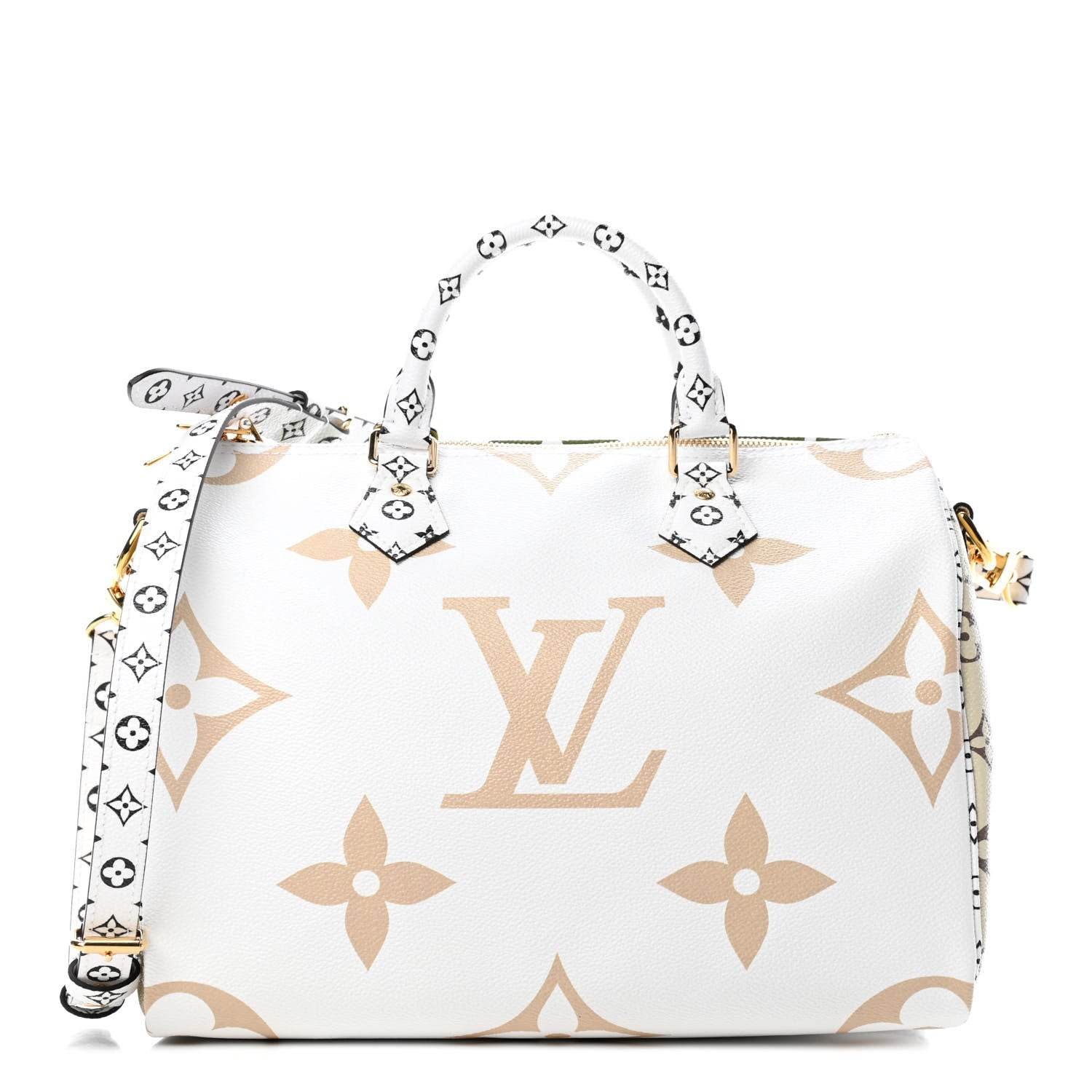 Louis Vuitton Monogram Giant Speedy Bandouliere 30 Kaki Beige