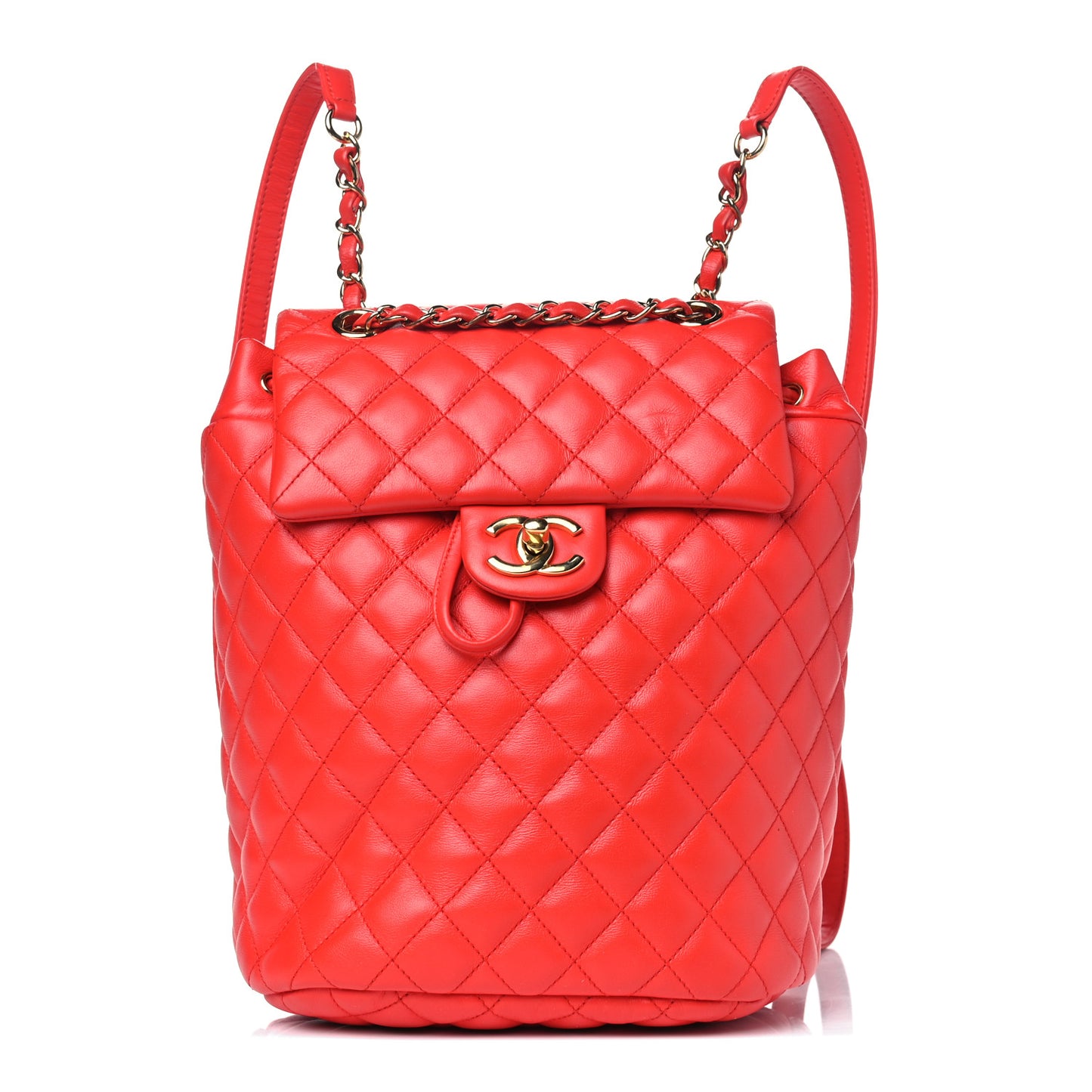 Lambskin Quilted Small Urban Spirit Backpack Red