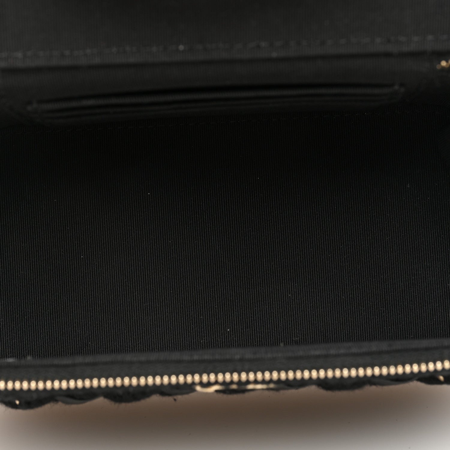Chanel Lambskin Crochet Quilted Small Vanity Case With Chain Black 5 of 11