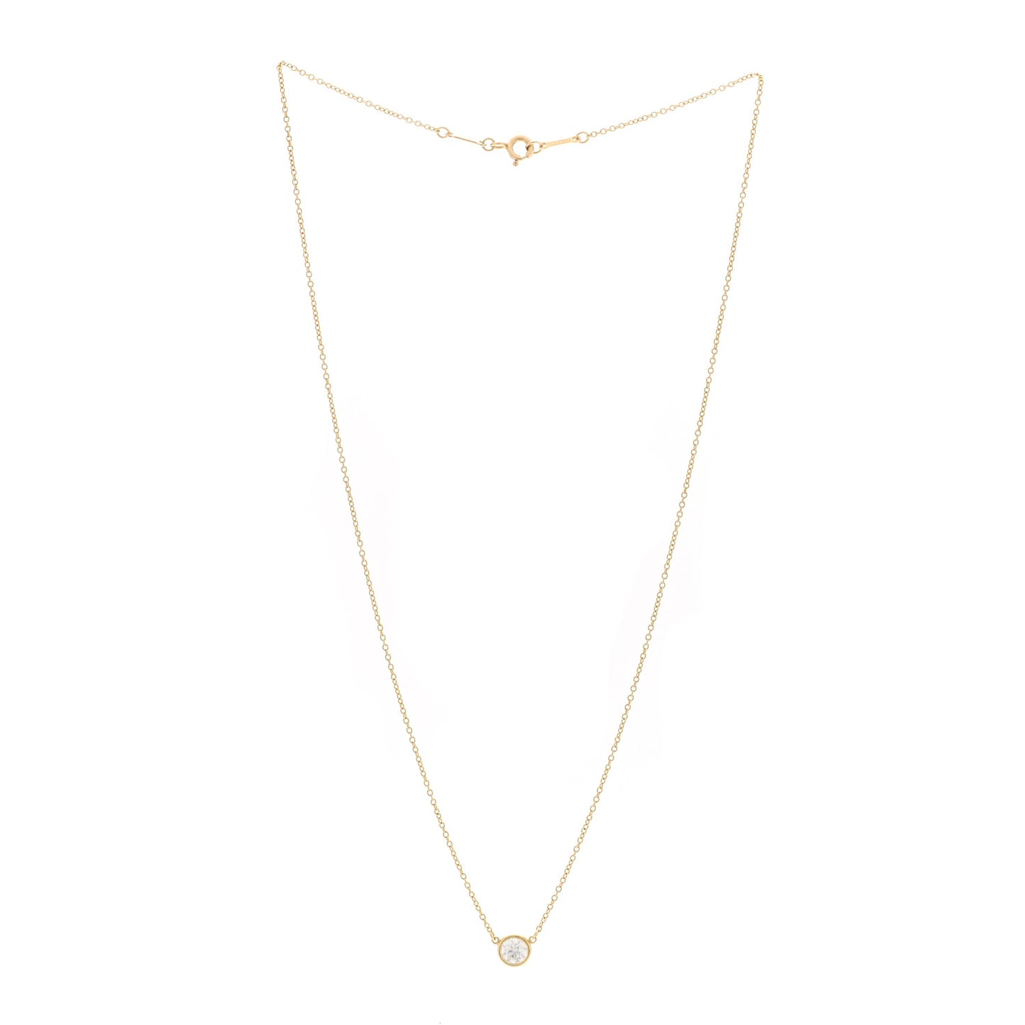 18K Yellow Gold Diamond .41ct Elsa Peretti Diamonds by the Yard Pendant Necklace