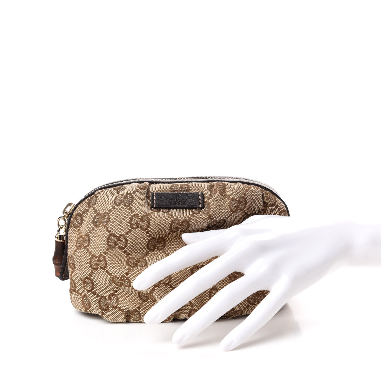 Gucci Monogram Medium Bamboo Cosmetic Case Dark Brown 2 of 7