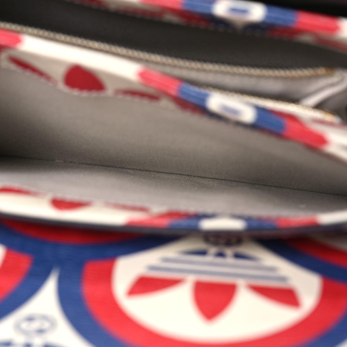 X ADIDAS Shangai Calfskin Web Trefoil Interlocking G Small Horsebit 1955 Shoulder Bag Red White Blue