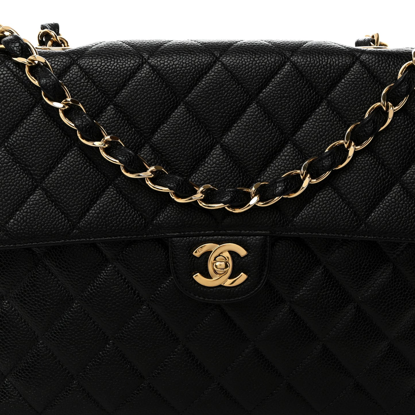 Caviar Quilted Jumbo Single Flap Black