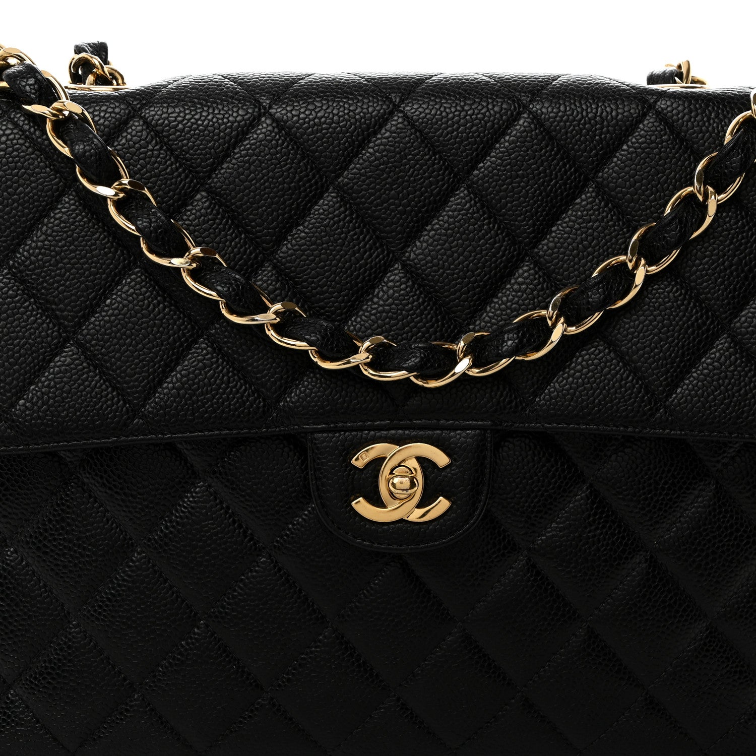Chanel Caviar Quilted Jumbo Single Flap Black 8 of 10