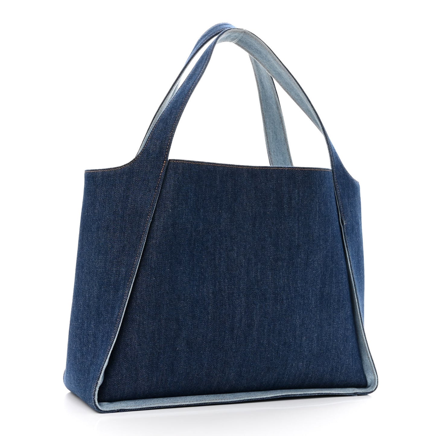 Denim East West Perforated Tote Blue