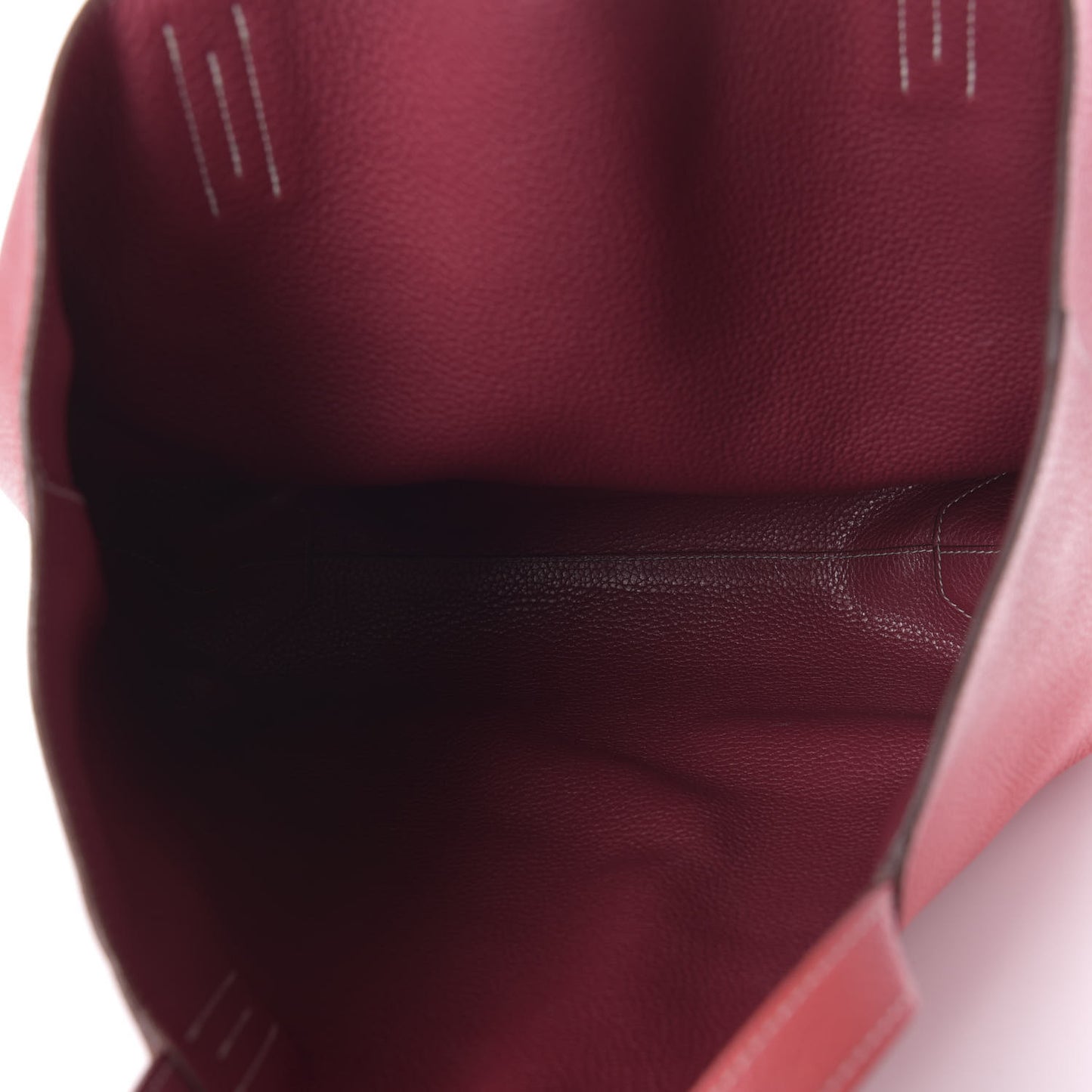 Taurillon Clemence Double Sens 36 Reversible Tote Rubis Bougainvillea