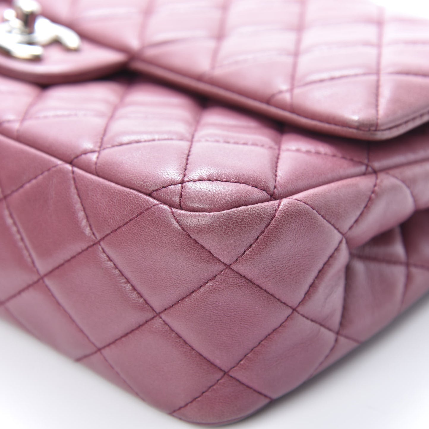 Lambskin Quilted Medium Double Flap Pink