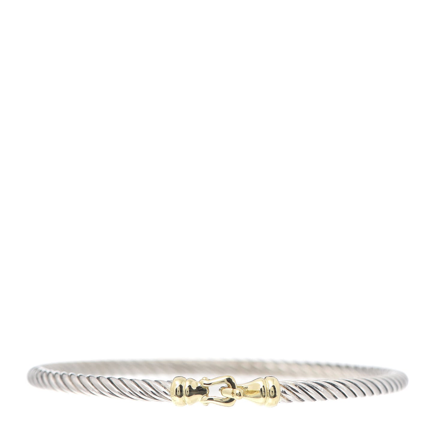 Sterling Silver 18K Yellow Gold 3mm Kids Cable Buckle Bracelet