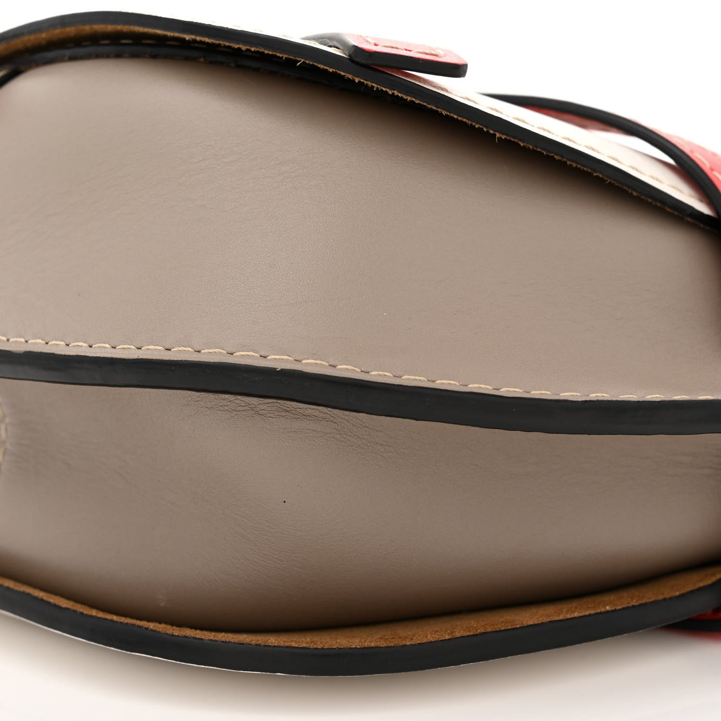 Grained Calfskin Small Gate Crossbody Bag White Red Taupe