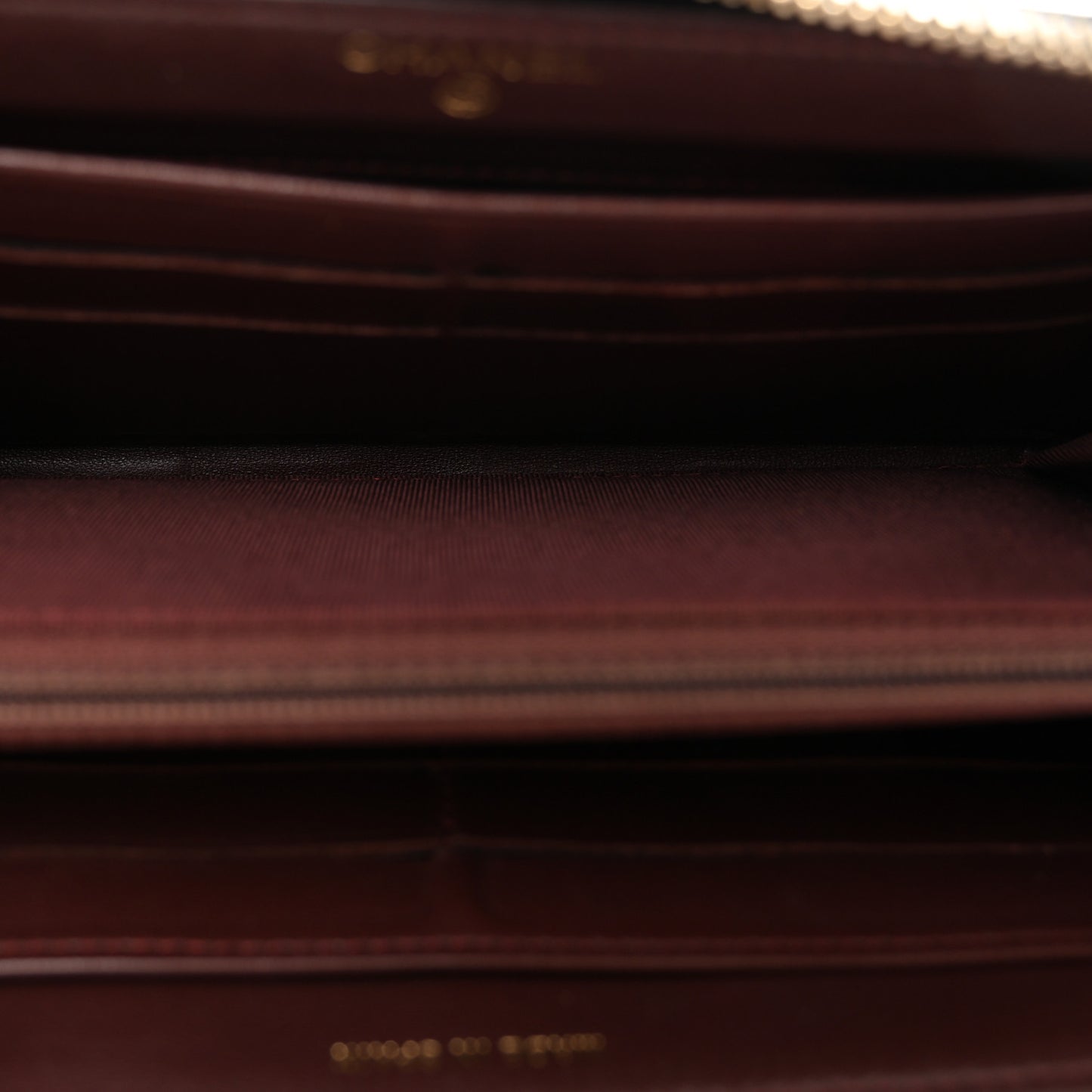 Lambskin Quilted Large Gusset Zip Around Wallet Black