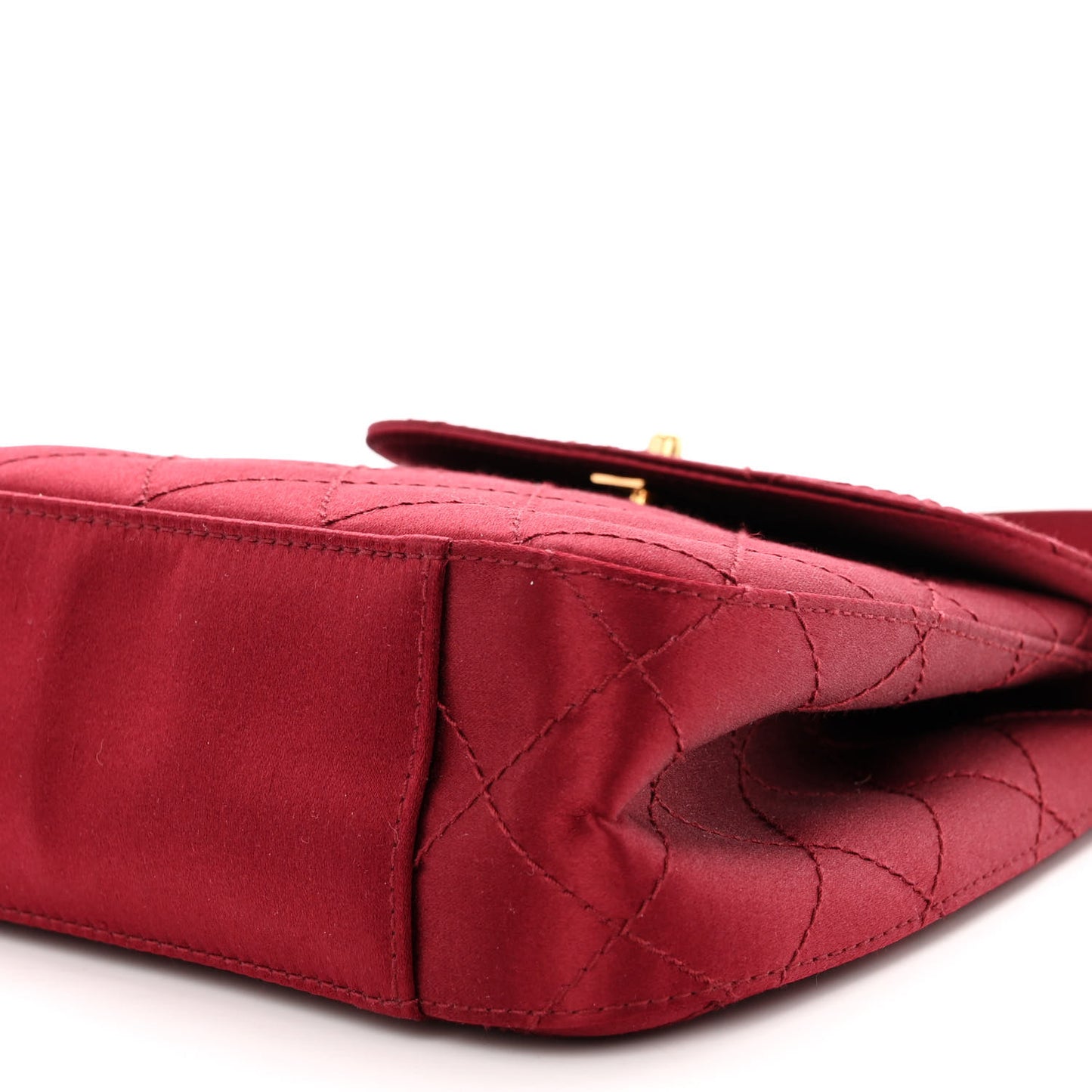 Satin Quilted Mini Kelly Flap Bag Red
