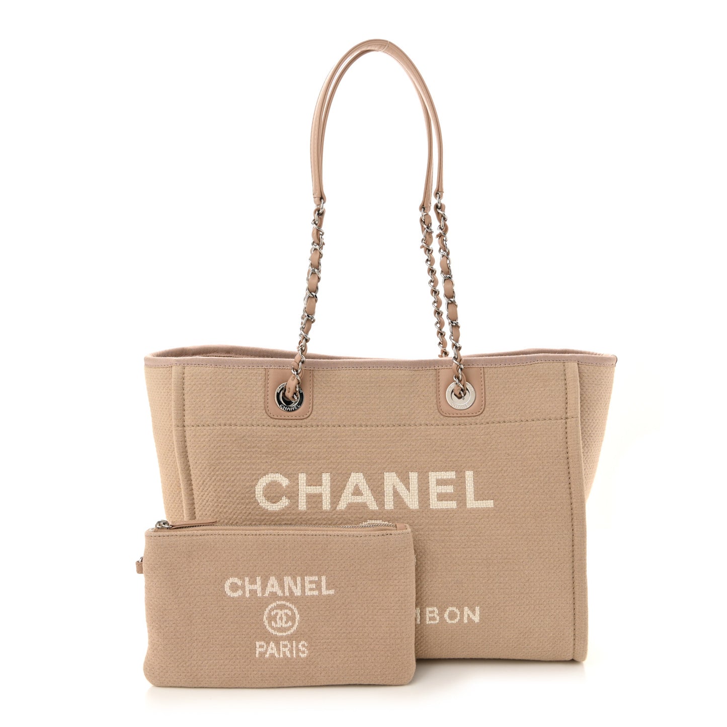 Mixed Fibers Small Deauville Tote Beige
