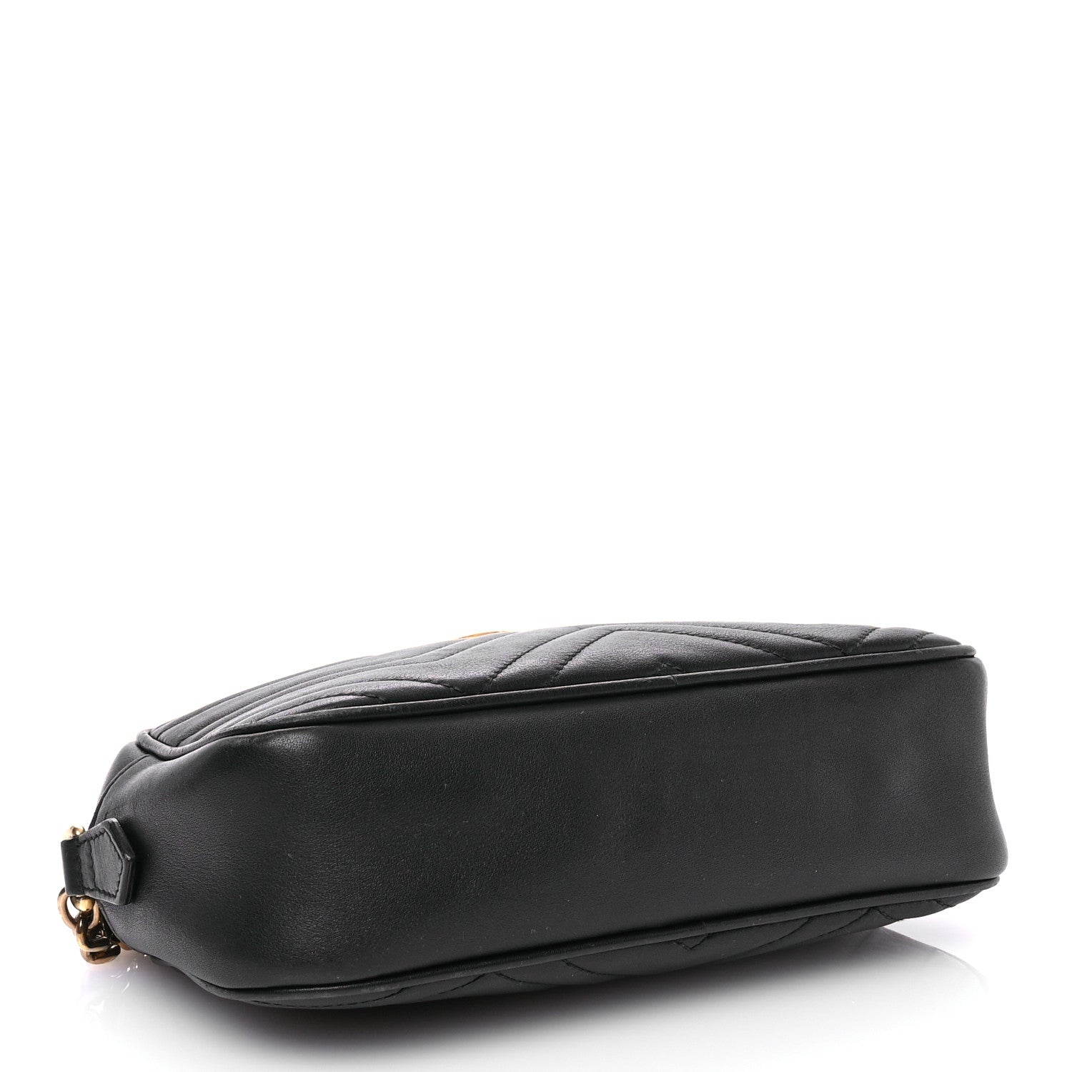 Gucci Calfskin Matelasse Small GG Marmont Chain Shoulder Bag Black 4 of 11