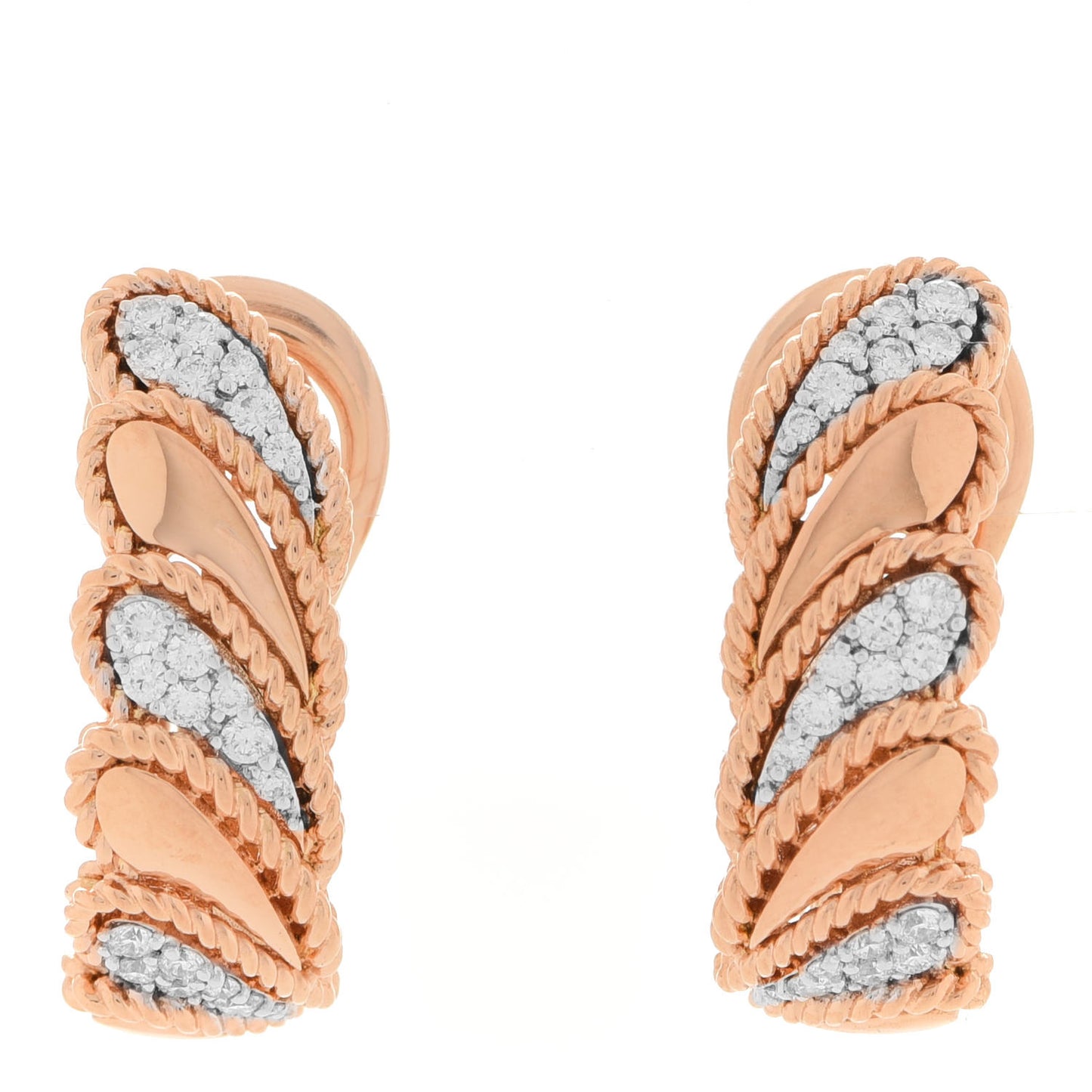 18K Rose Gold Diamond Byzantine Barocco Earrings