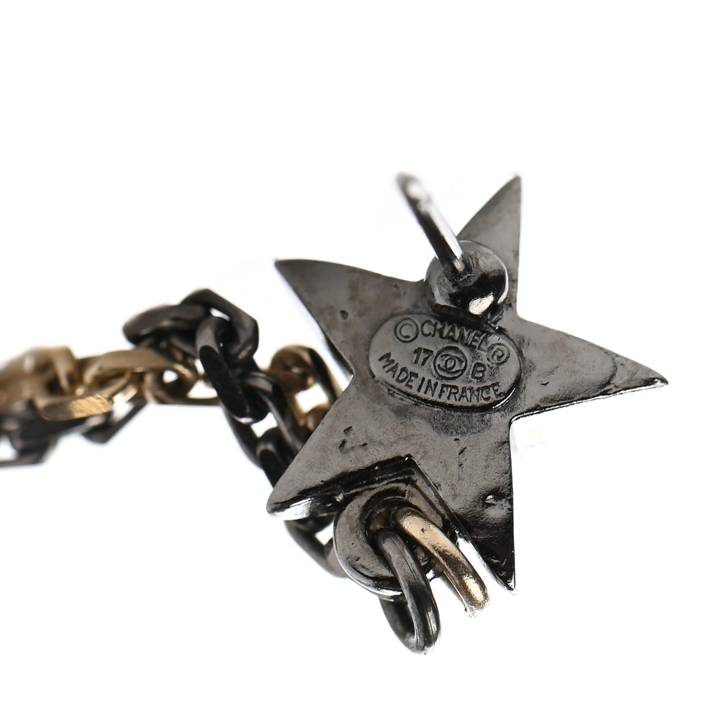 Crystal CC Star Moon Dangle Earrings Silver Gold