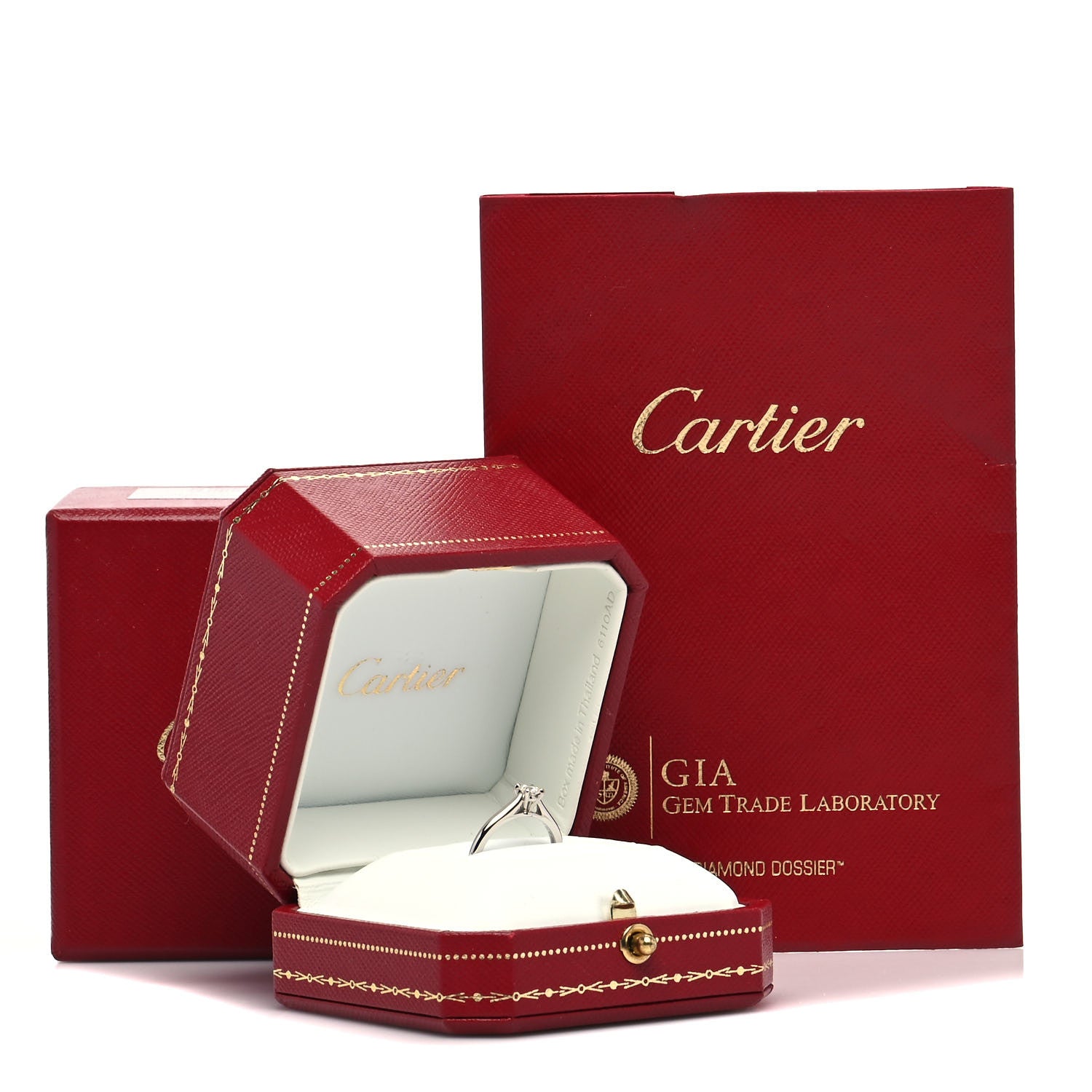 Cartier Platinum Diamond .19ct Solitaire Engagement Ring 49 4.75 7 of 7