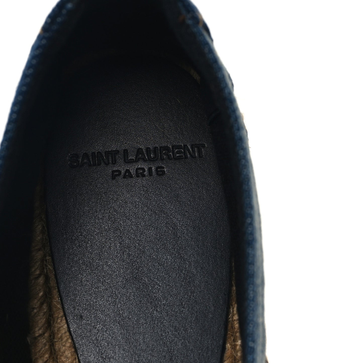Denim Logo Embroidered Espadrilles 36 Deep Blue