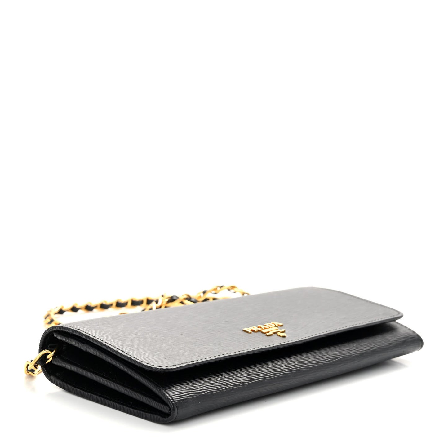 Vitello Move Metal Oro Chain Wallet Black