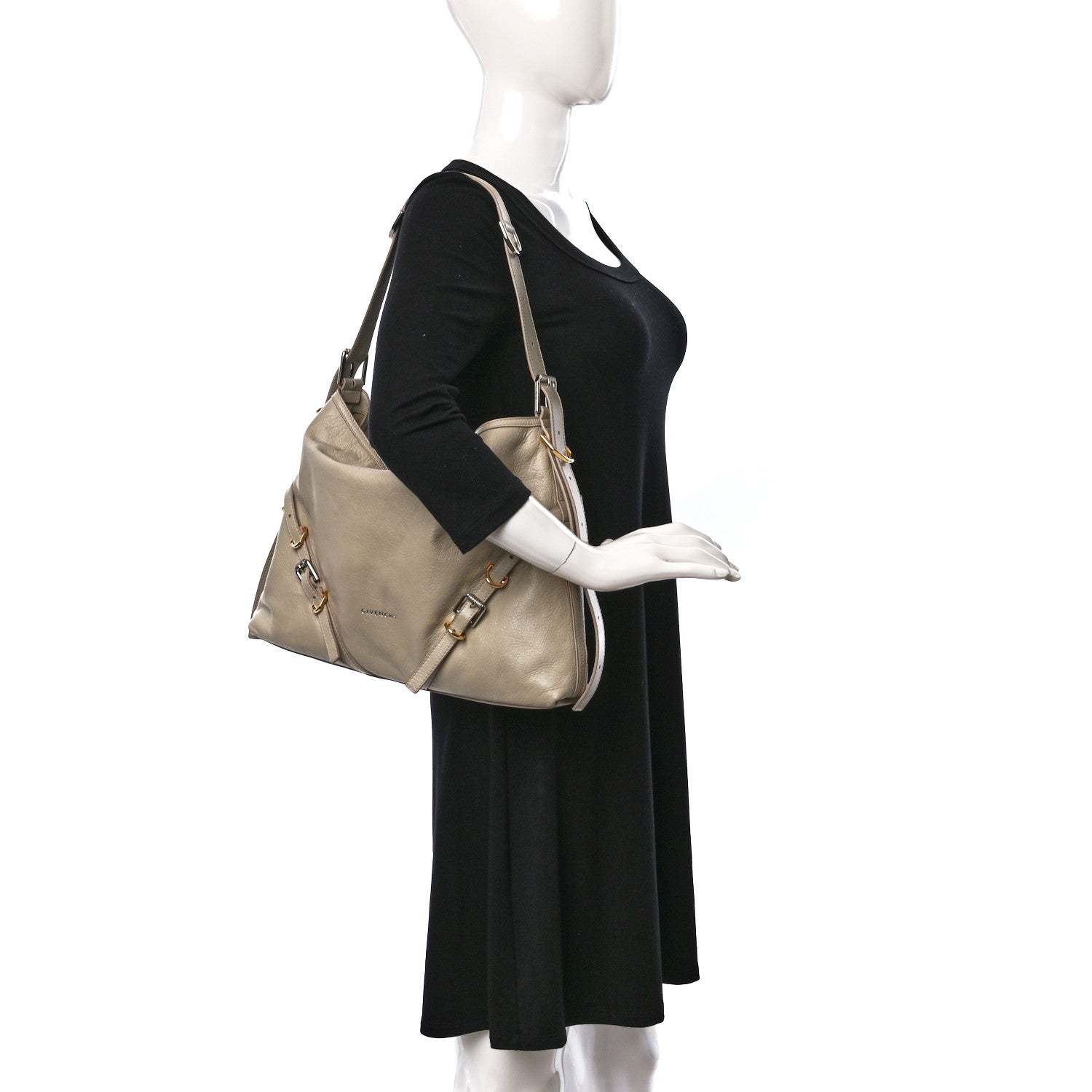 Givenchy Calfskin Medium Voyou Bag Natural Beige 2 of 12
