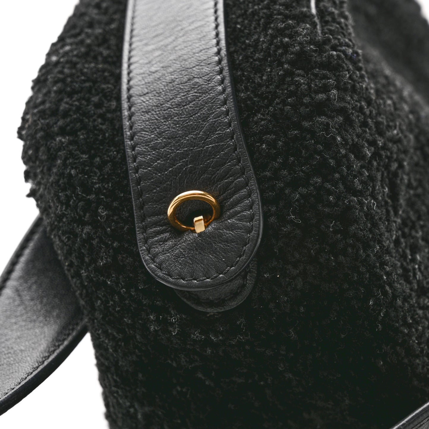 Shearling Calfskin Belt Bag Black