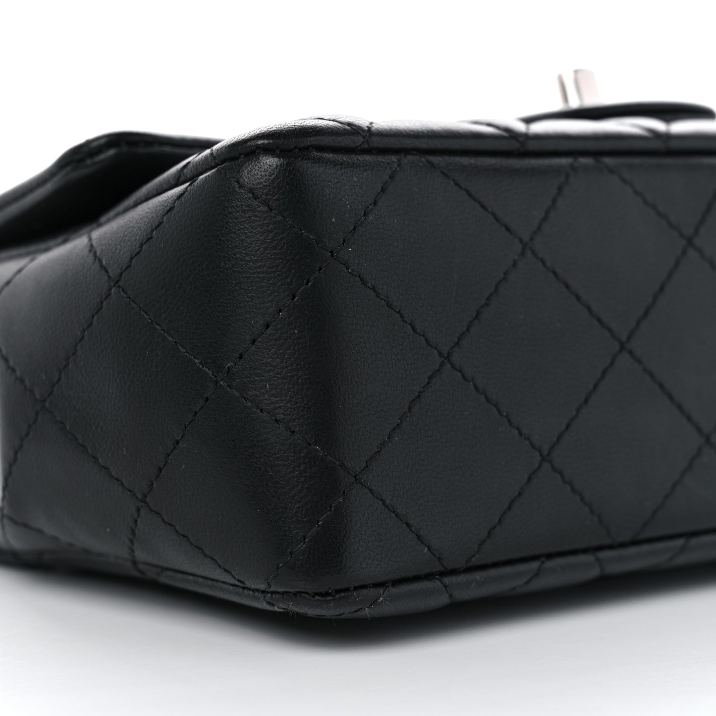 Lambskin Quilted Mini Rectangular Flap Black