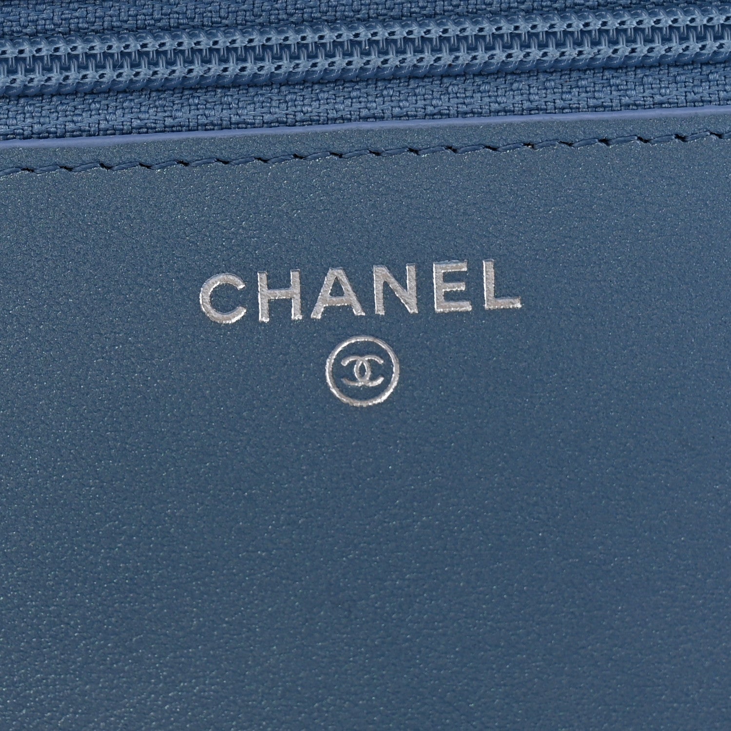 Chanel Iridescent Aged Calfskin Quilted Gabrielle Wallet On Chain WOC Blue 7 of 14