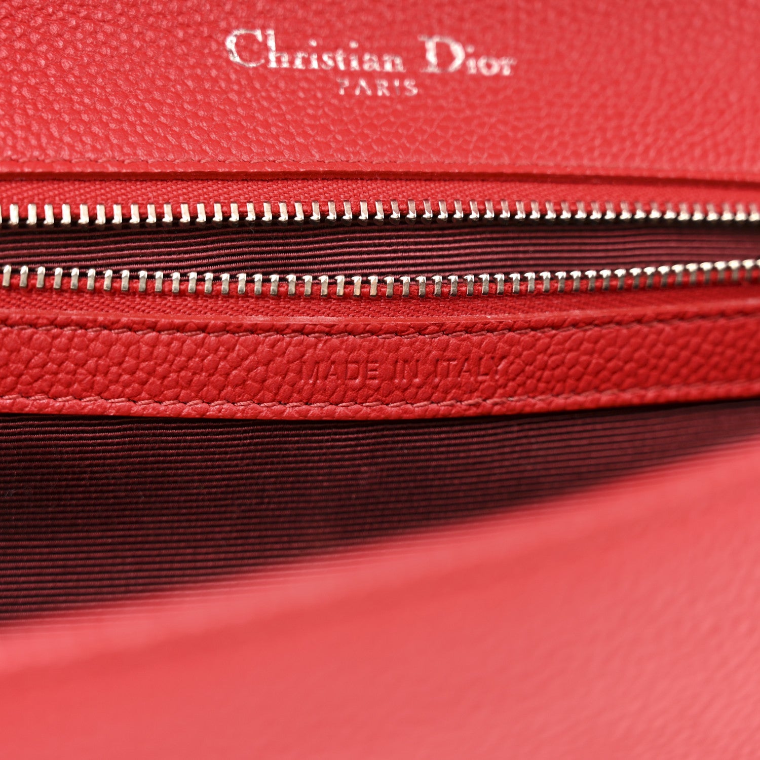 Christian Dior Grained Calfskin Small Diorama Flap Bag Red 8 of 13