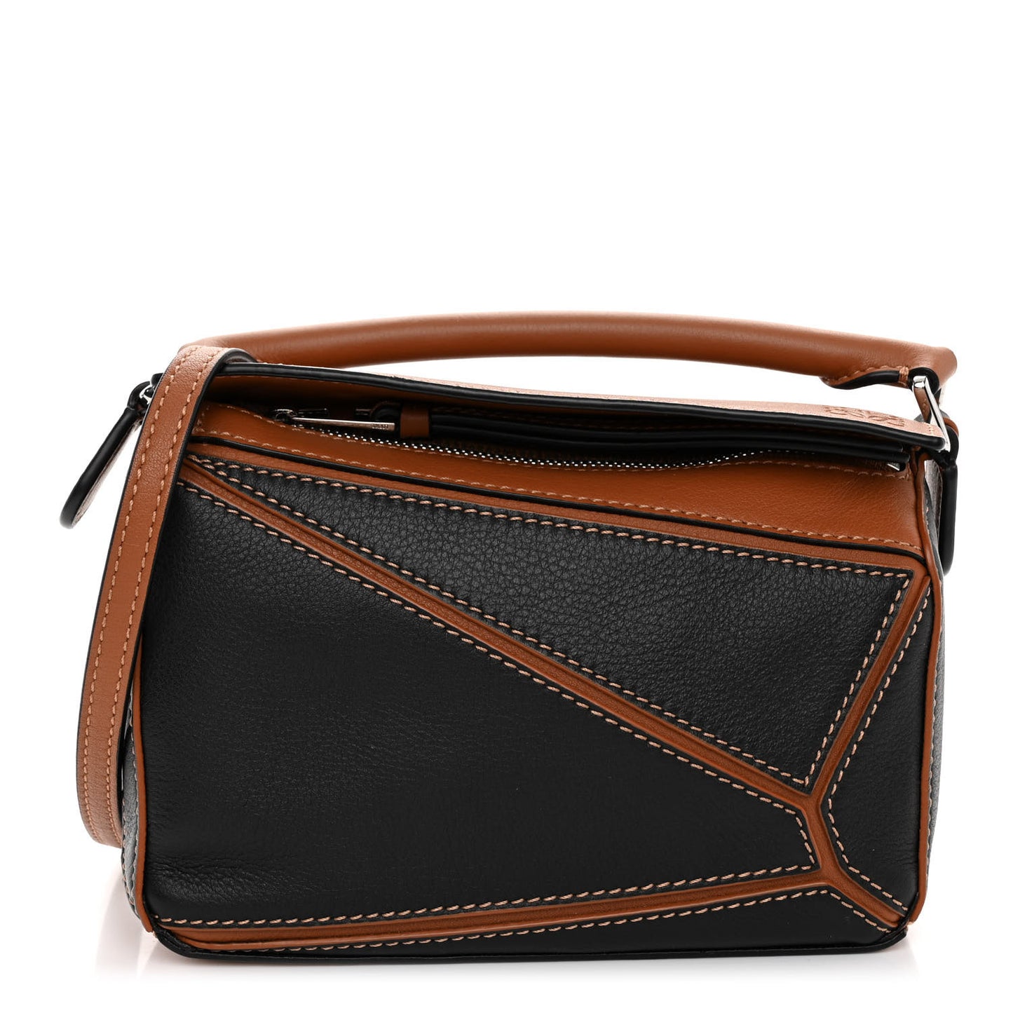 Calfskin Mini Puzzle Bag Tan Black